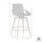 Armen Living Baylor 26" Cream Faux Leather and Walnut Wood Swivel Bar Stool LCBABAWACR26 - alternate 3